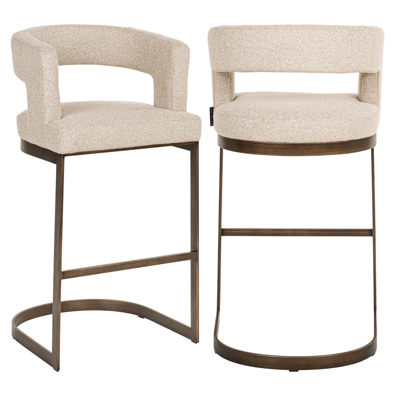 Modern bar stool with biscotti upholstery