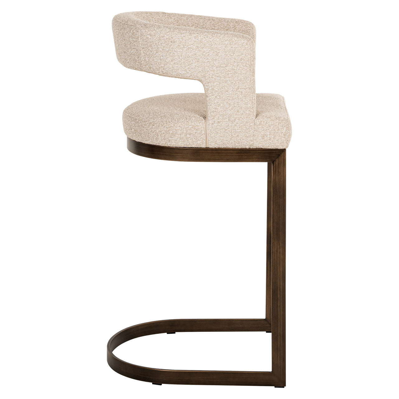 Modern bar stool with biscotti upholstery 