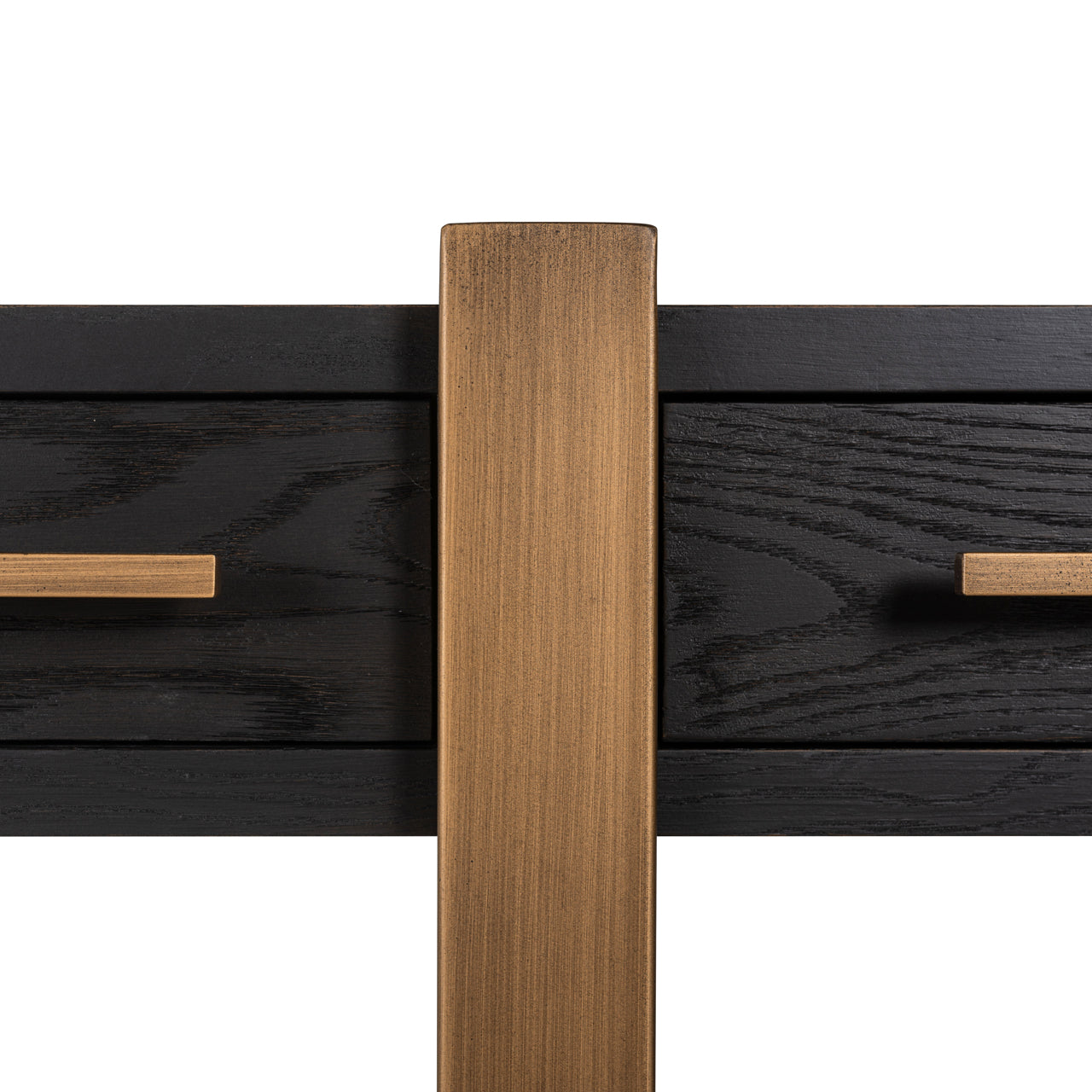 Sideboard tv unit  in Dark Wood with brass handles 
