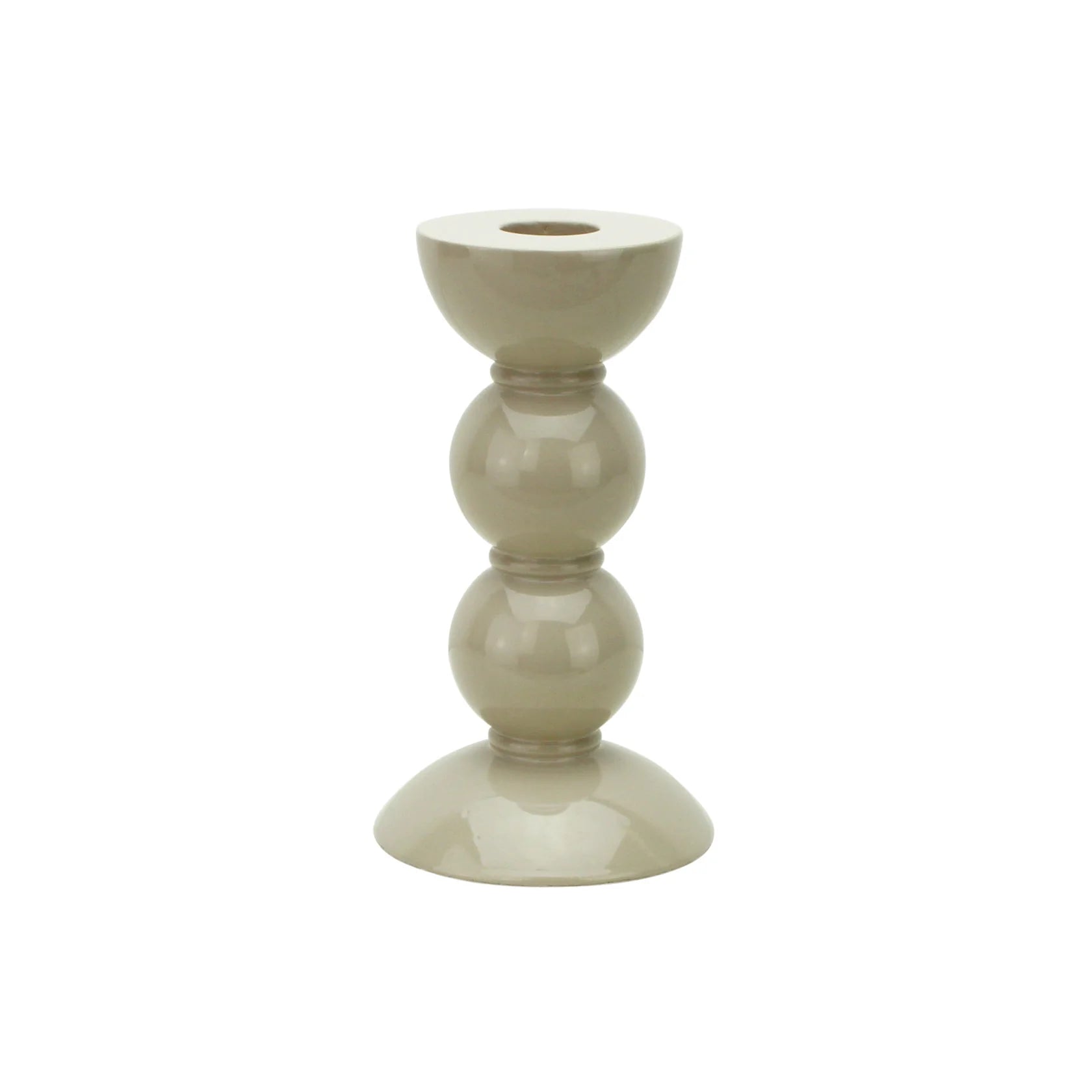 Cappuccino Bobbin Candlestick 14cm