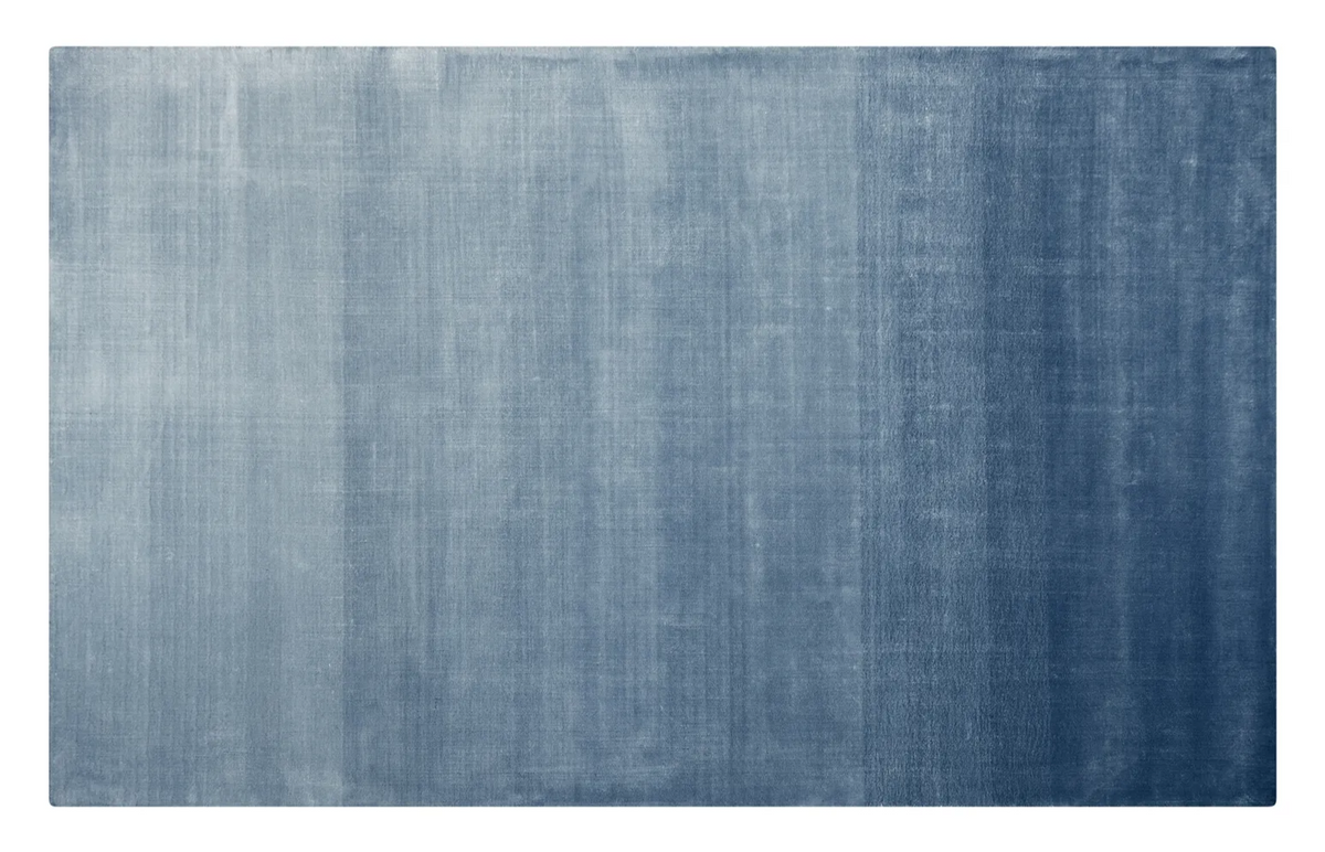 Contemporary blue area rug with ombre pattern