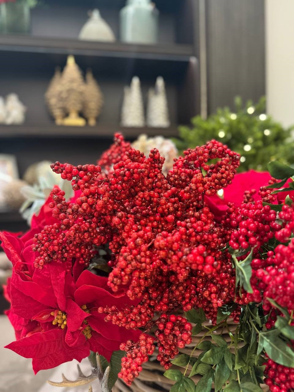 Luxury Christmas Velvet Posinetta Decorative flowers