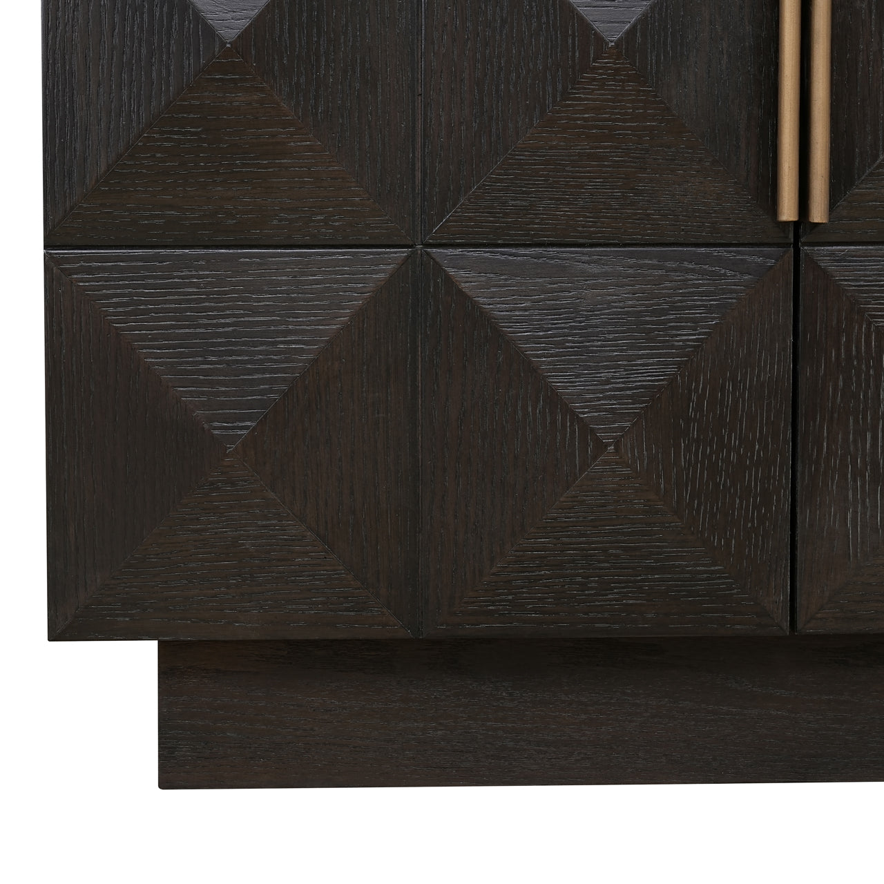 Dark Oak Geometric Sideboard with Travertine Top – Modern Luxury Storage Cabinet