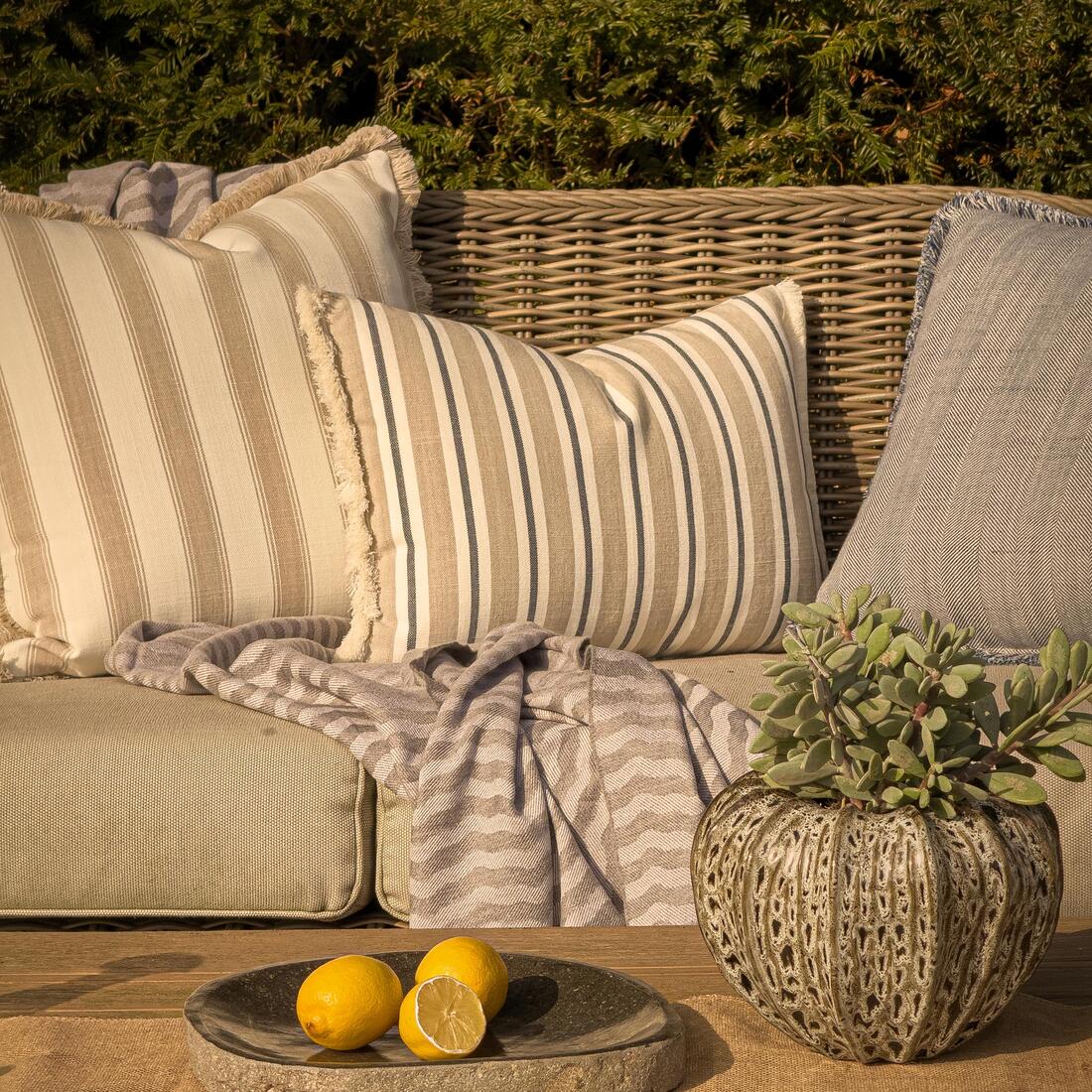 Coast Sand & Navy Cushion Andrew Martin 