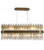 Colonna Linear Brass and glass Chandelier