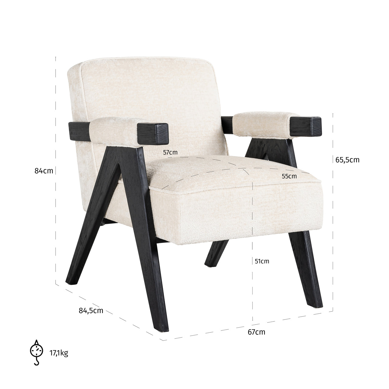 Cooper Chenille Armchair in White