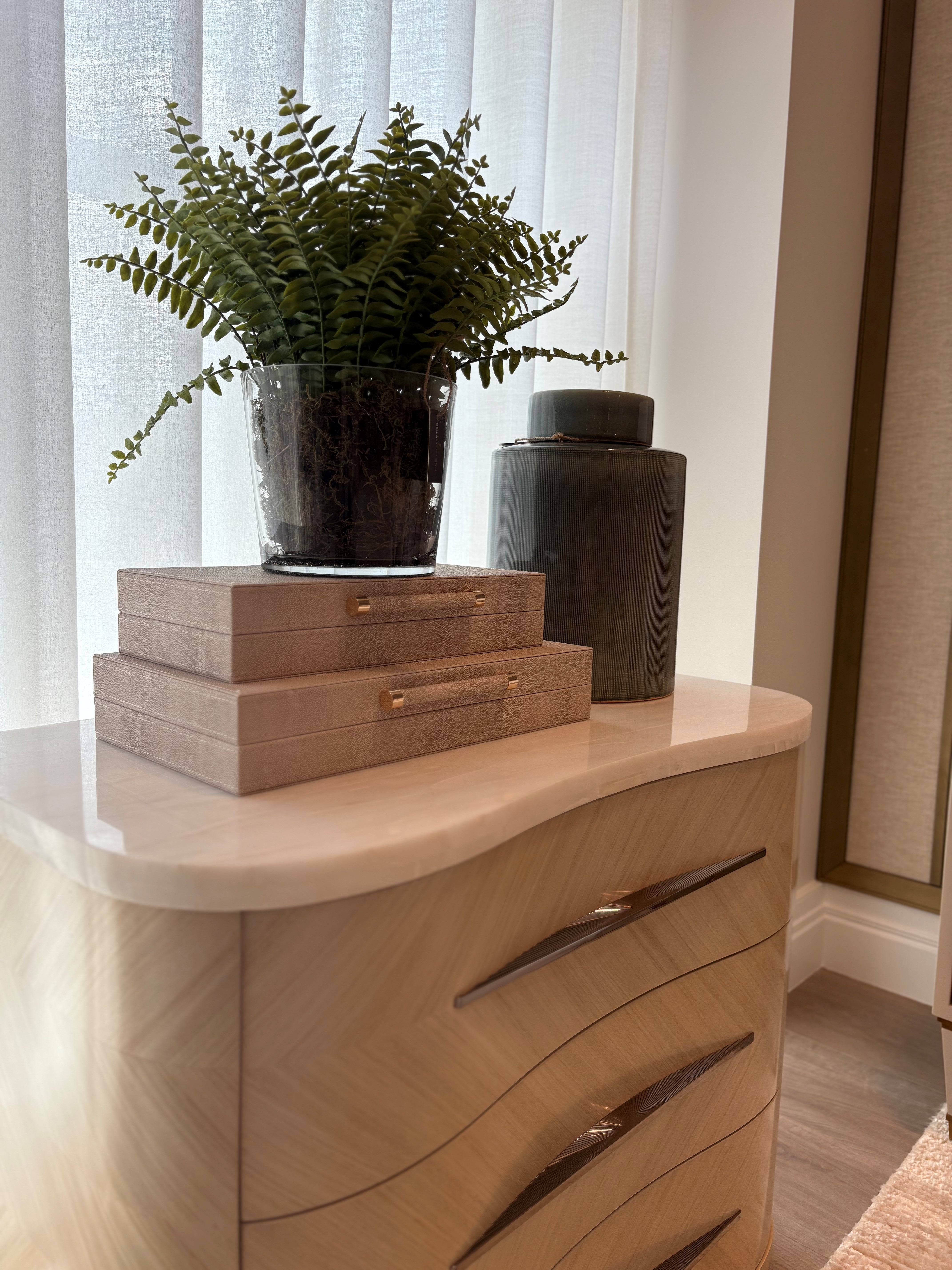 White Rhino marble chest of drawers 