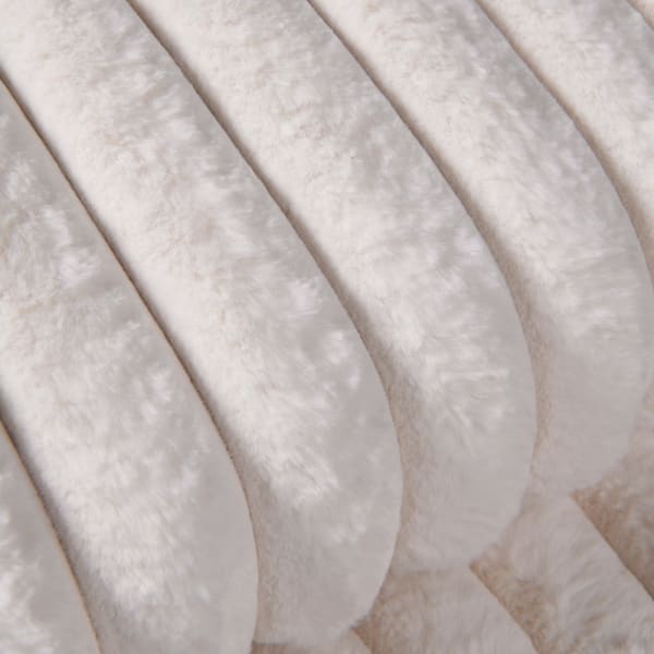 Cream Faux ribbed Throw