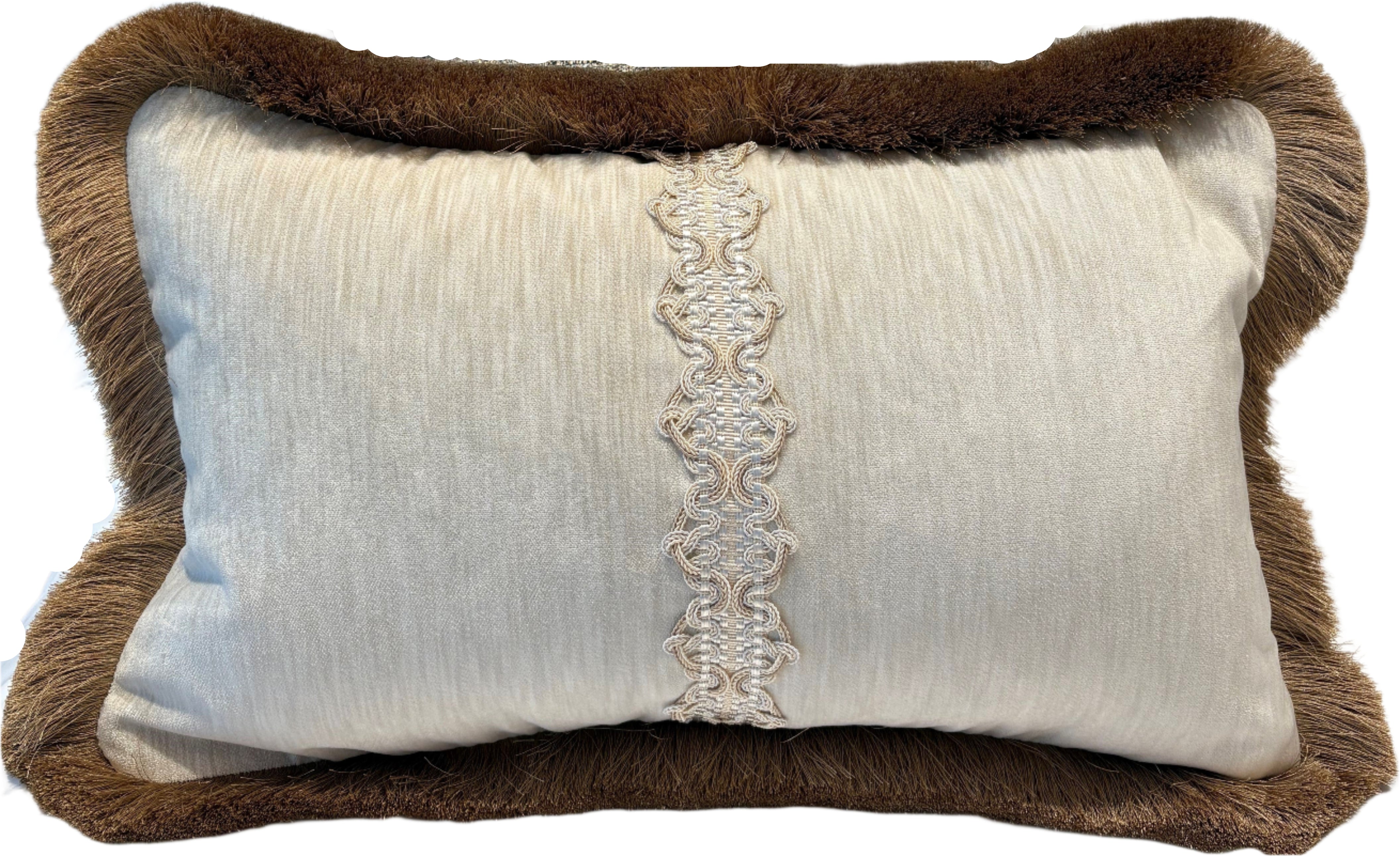 bespoke luxury cushion with fringe