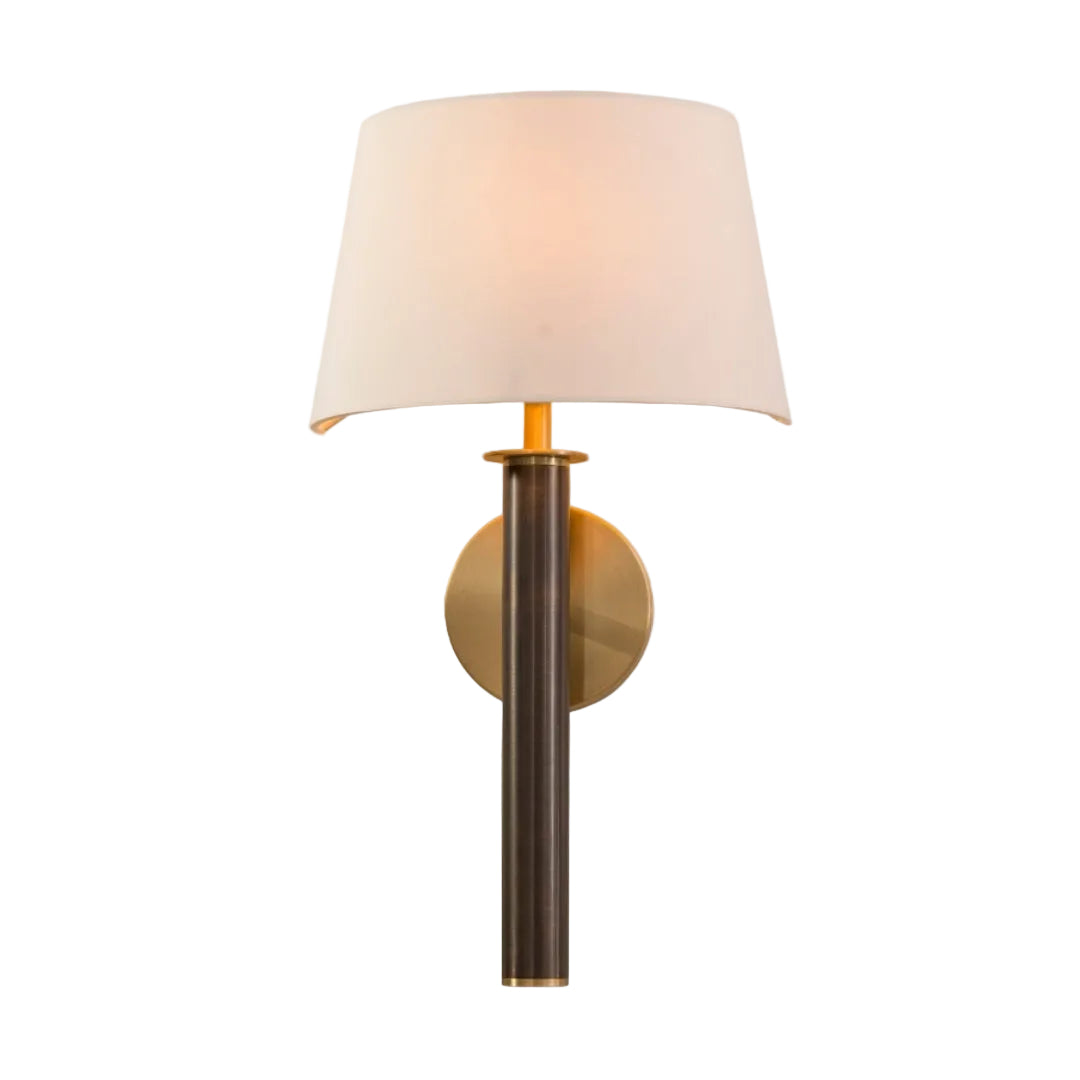 Donal Brass and Fabric Wall Lamp