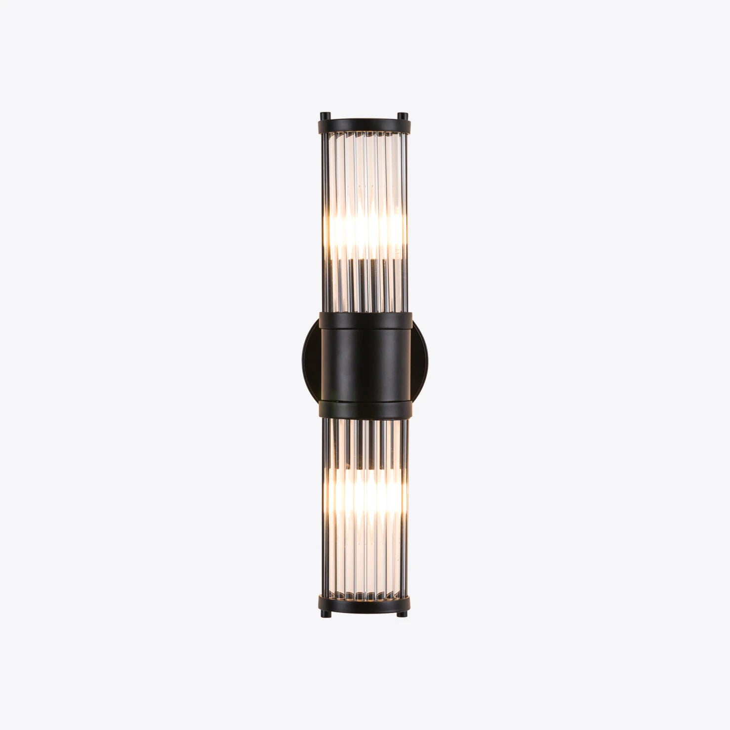 Blackened Bronze wall light with fluted glass