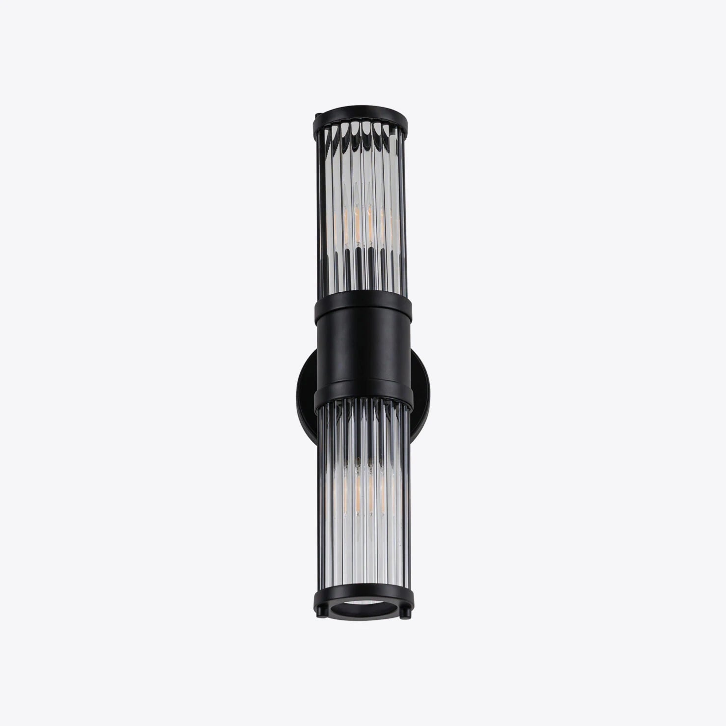 Blackened Bronze wall light with fluted glass