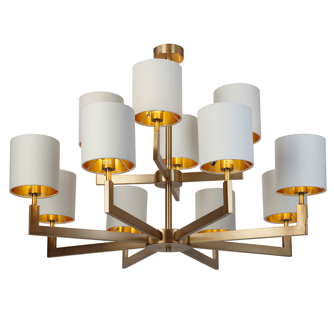 Ealga Twelve Arm Brass Chandelie