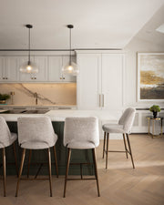 Luxury natural fabric barstool