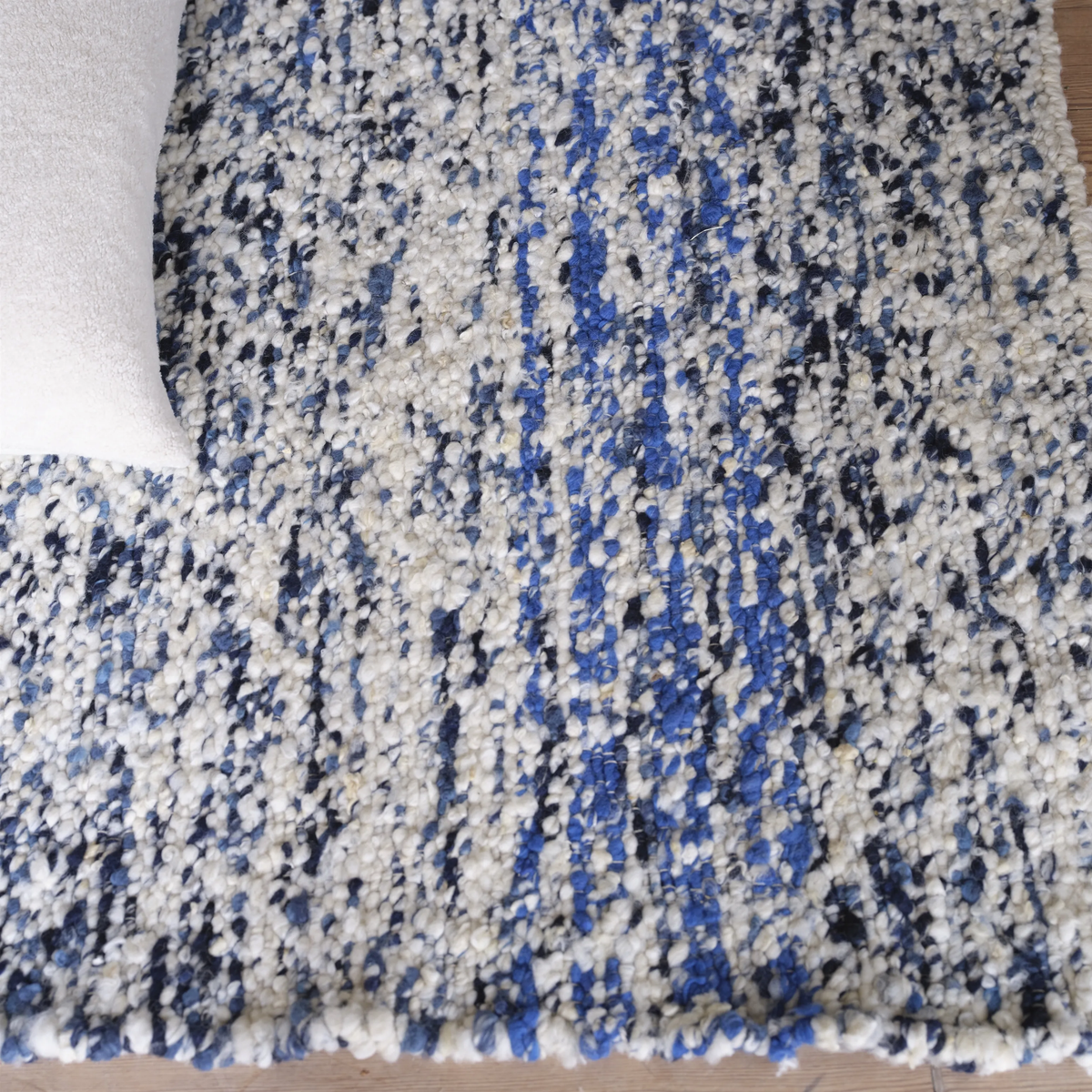 Fontenoy Indigo Rug featuring a detailed vintage-inspired indigo and ivory design