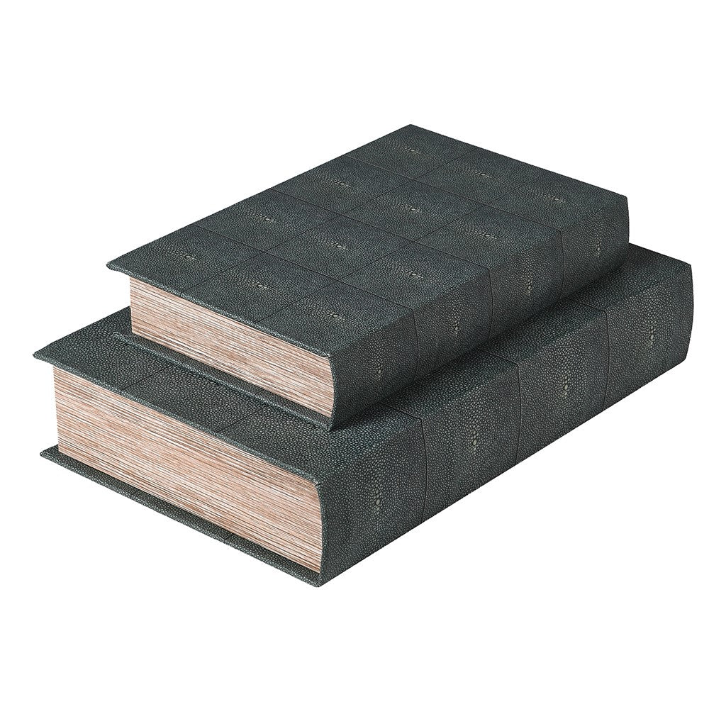 Set of 2 faux Shagreen Book Boxes
