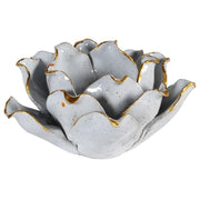Grey Porcelain Flower Candle Holder