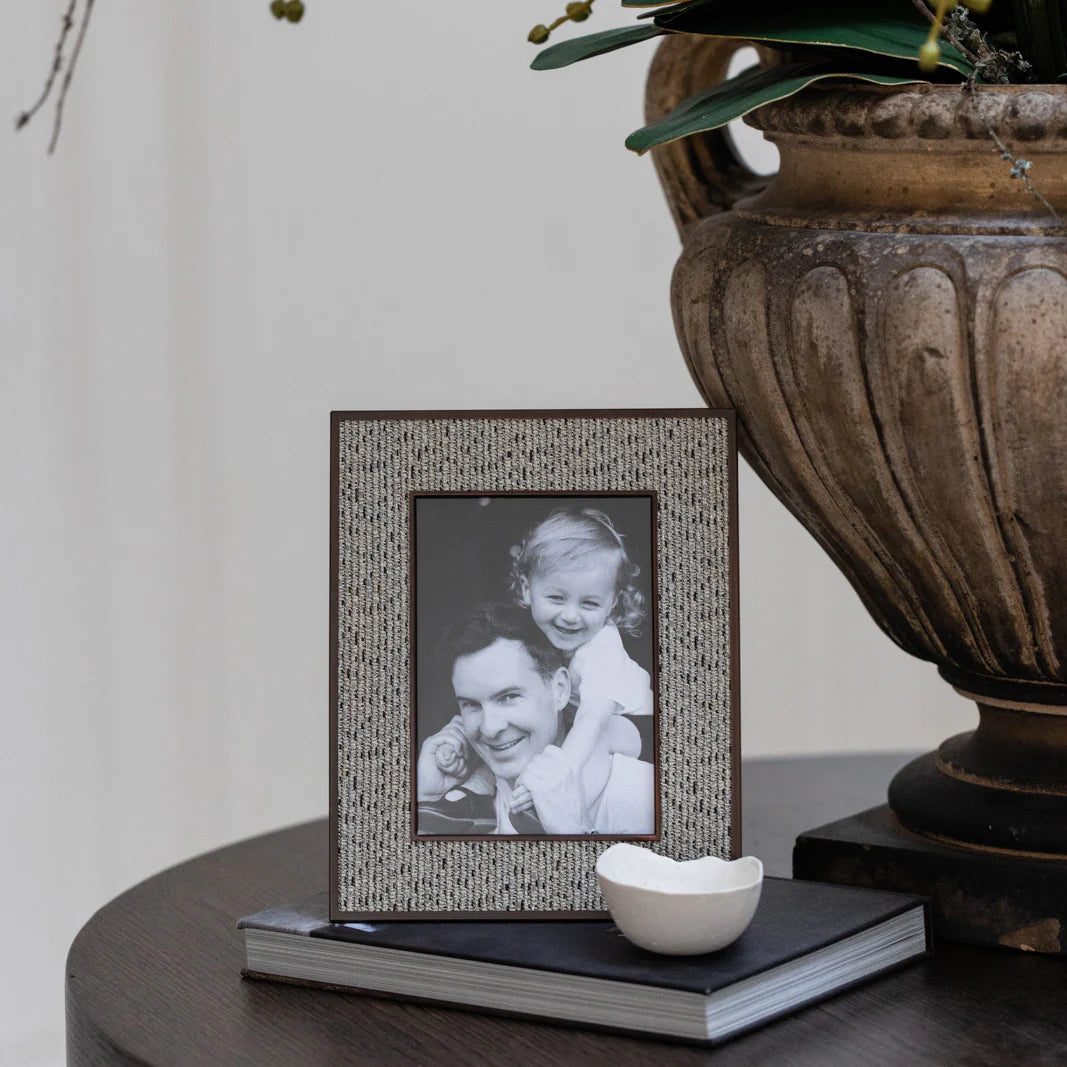 Grey Tweed Rattan  Frame