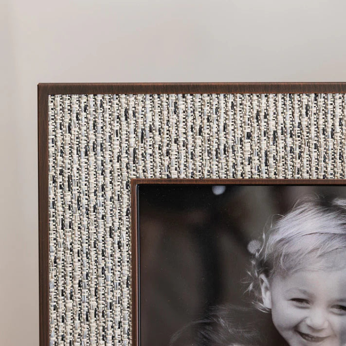 Grey Tweed Rattan Frame 