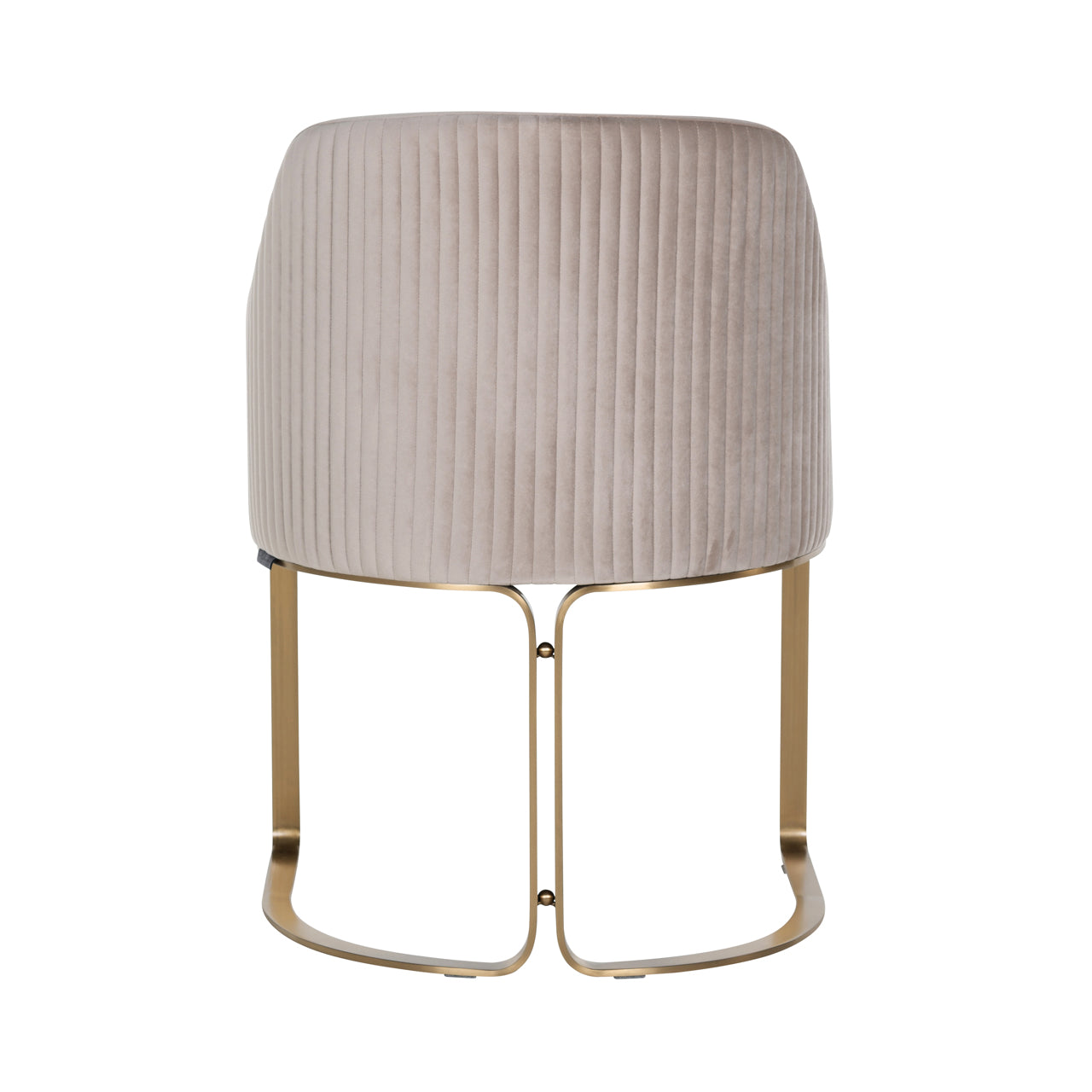 Modern velvet dining chair in beige with gold metal legs