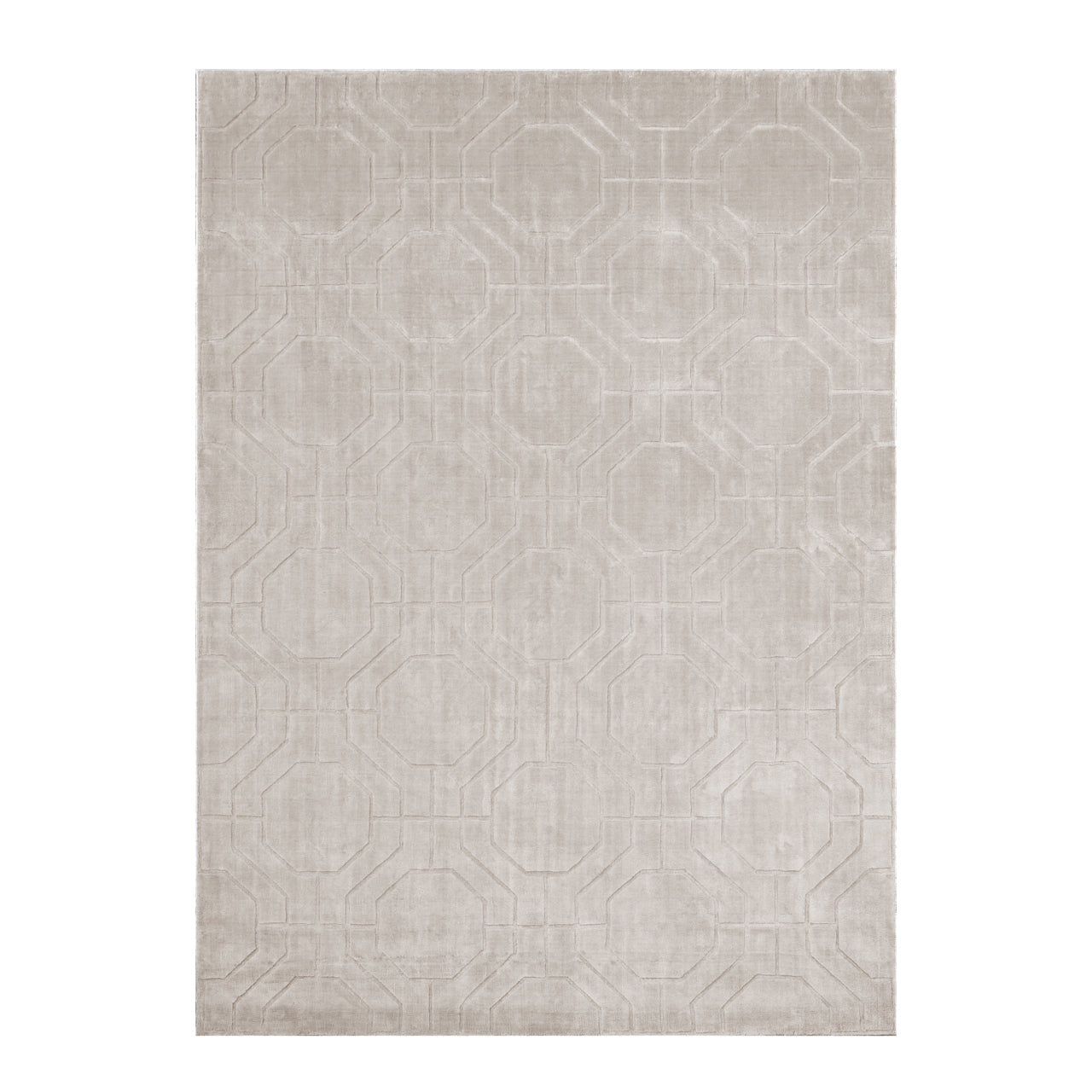 Luxury Neutral ivory rug with modern geometric pattern