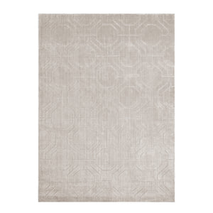 Luxury Neutral ivory rug with modern geometric pattern