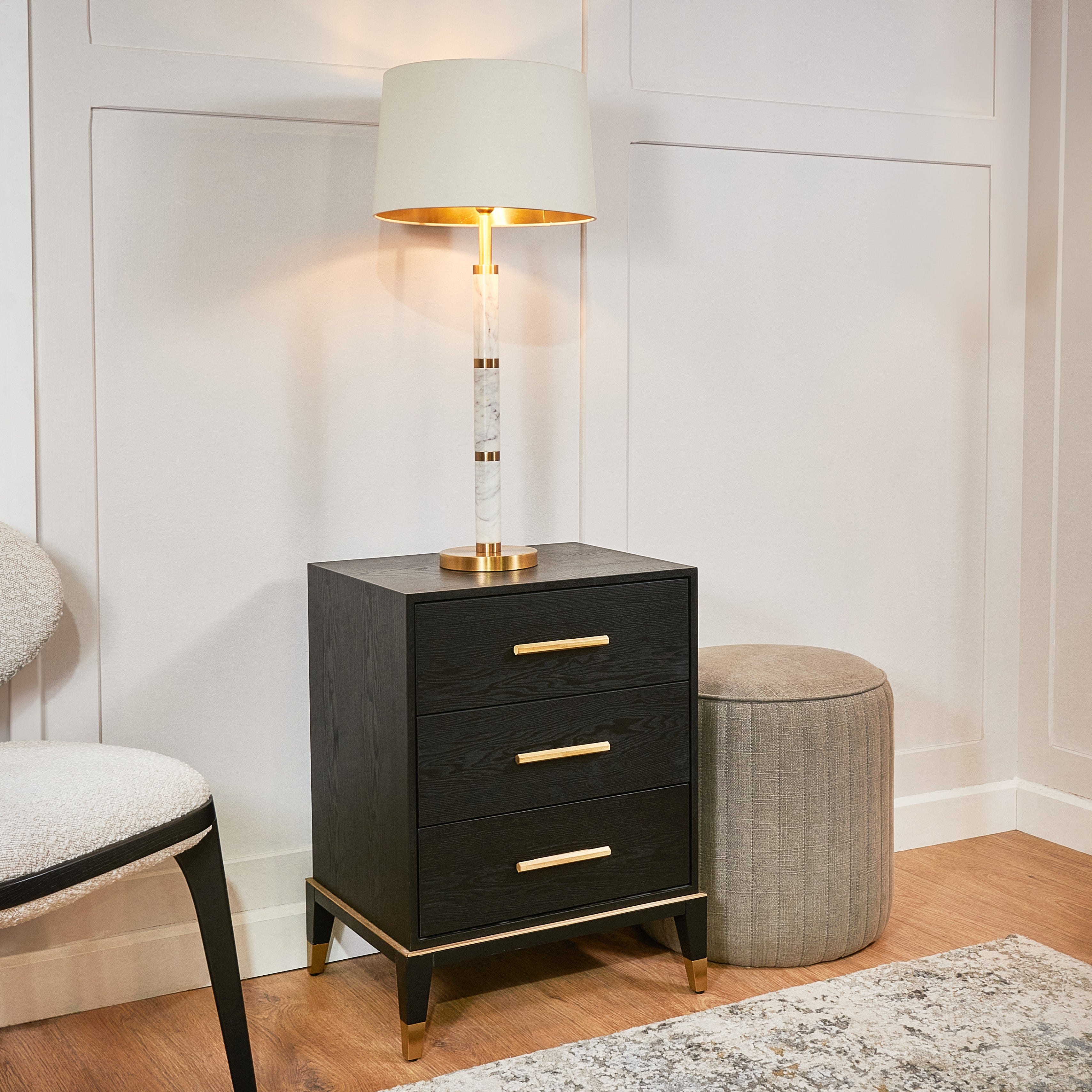 Harrington Three-Drawer Bedside Table