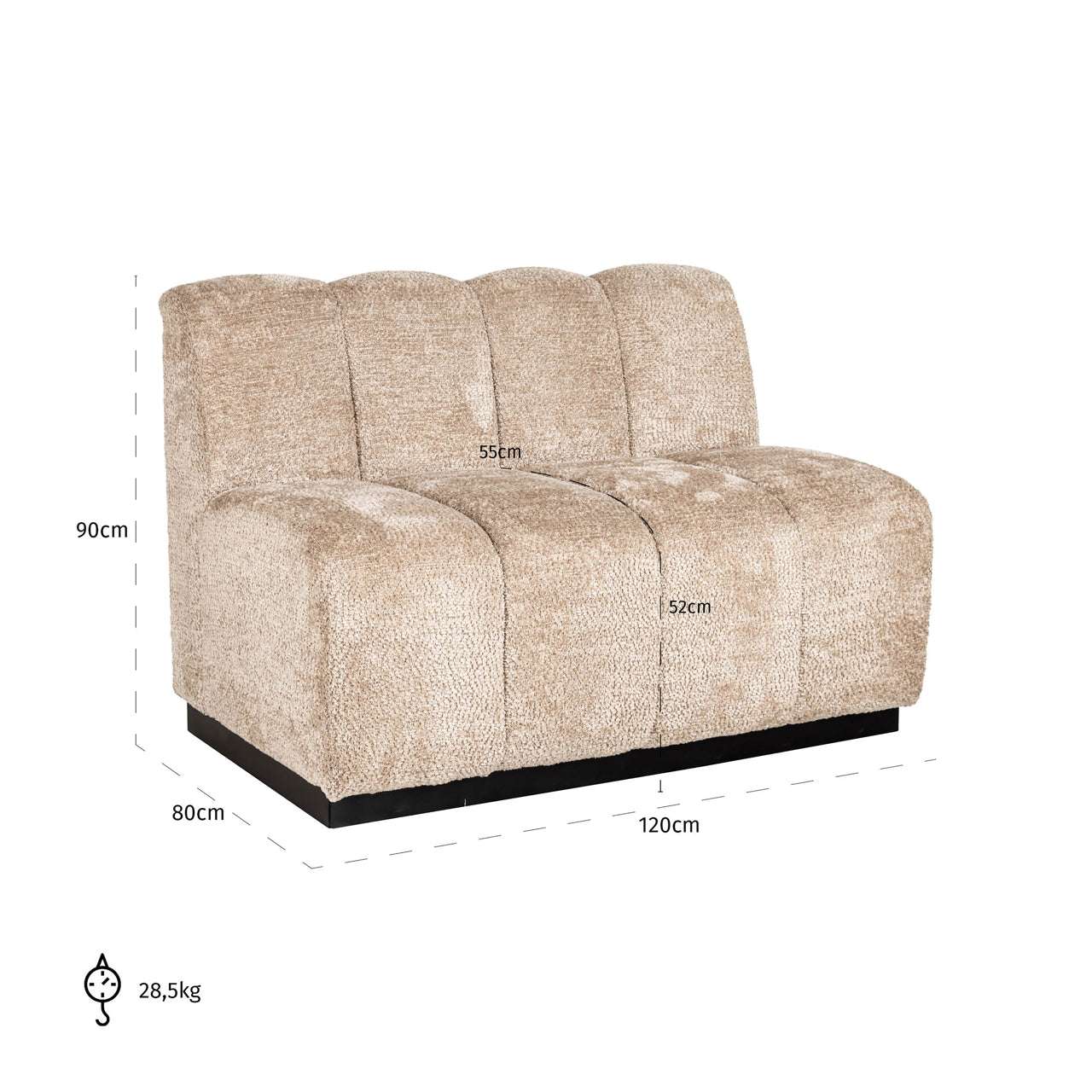Hillpark Upholstered Dining Bench in Beige