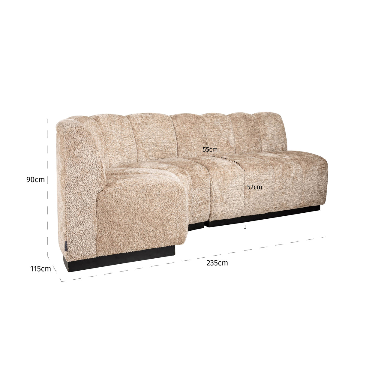 Hillpark Upholstered Dining Bench in Beige