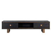Media Unit in Black Rustic Finish and gold 