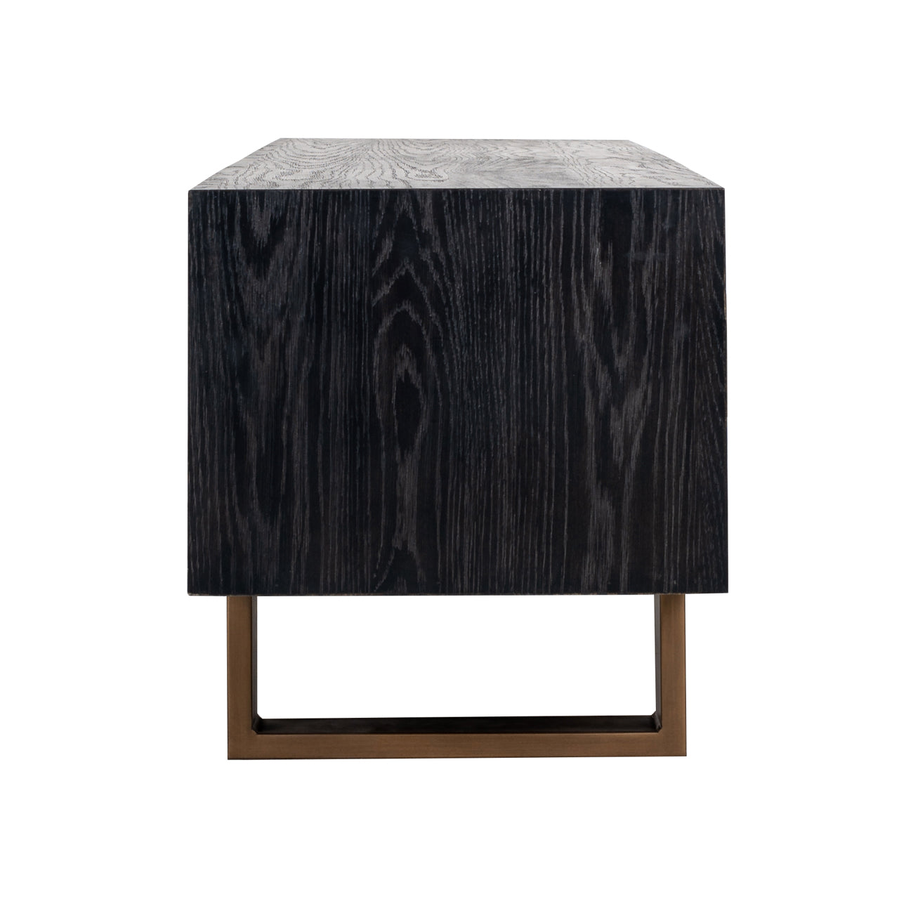 Media Unit in Black Rustic Finish and gold 