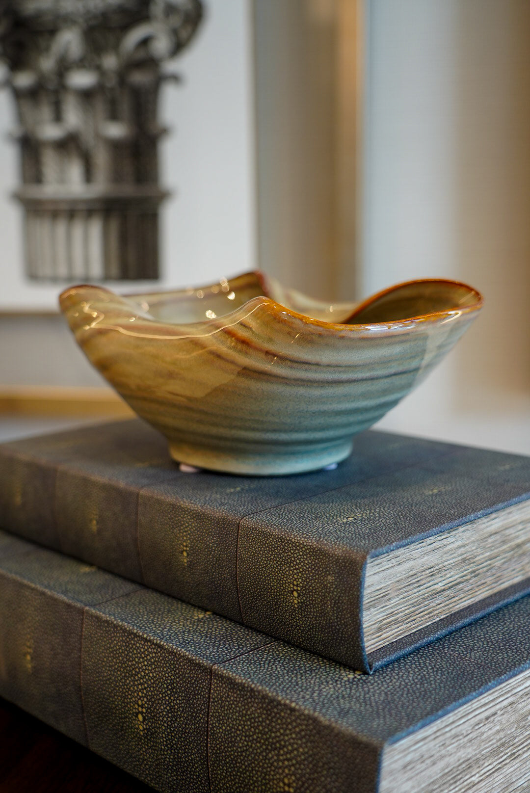 Set of 2 faux Shagreen Book Boxes