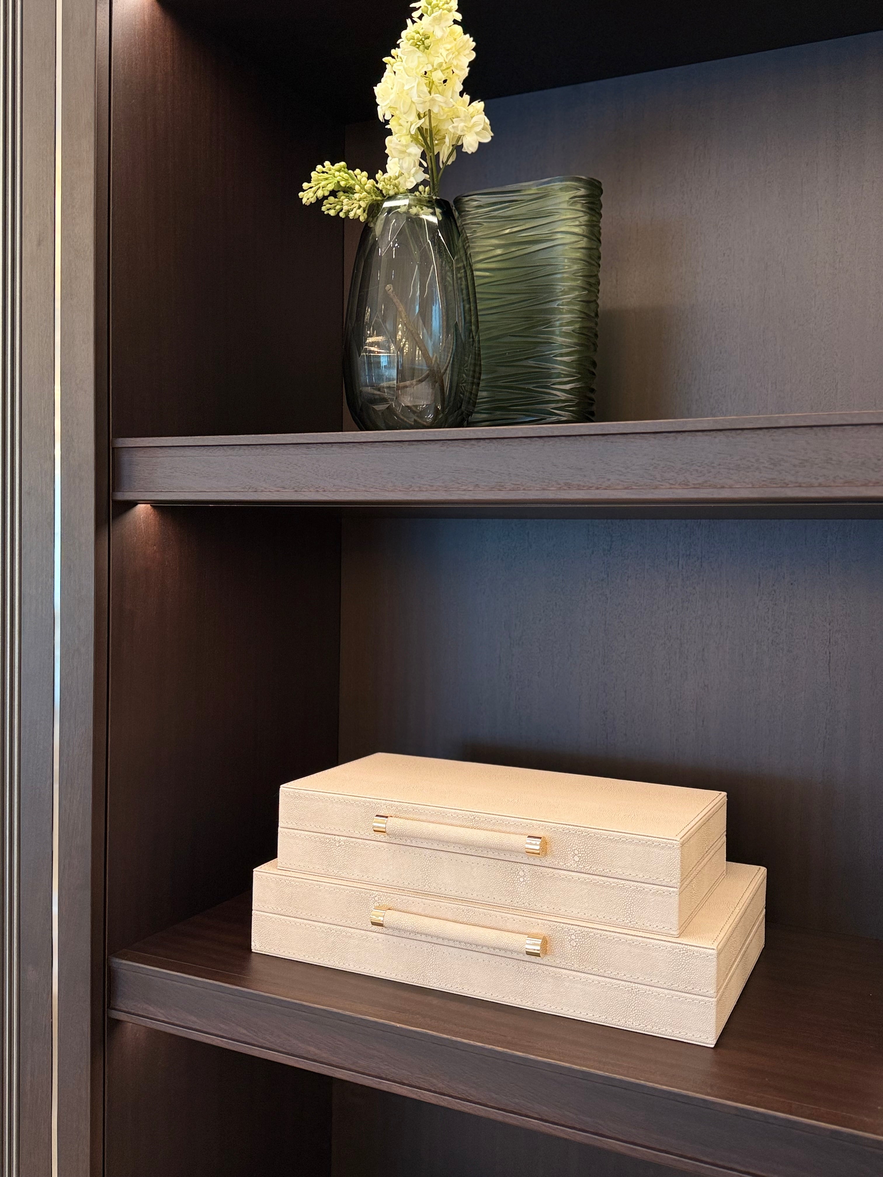 Set of Ivory Shagreen boxes