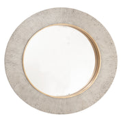 Round fluted champagne wall mirror