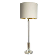 Tall cognac crystal and antique brass lamp