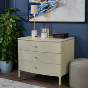 Ivory Oak Chest of Drawers with Brass Handles