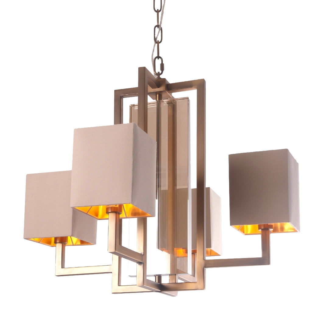 Sculptural Brass Chandelier