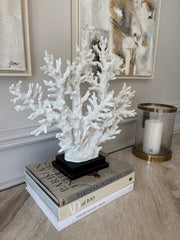 White faux Coral Tree on stand