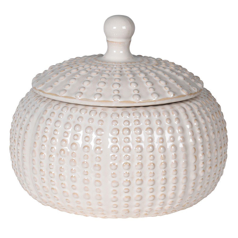 Large white lidded jar