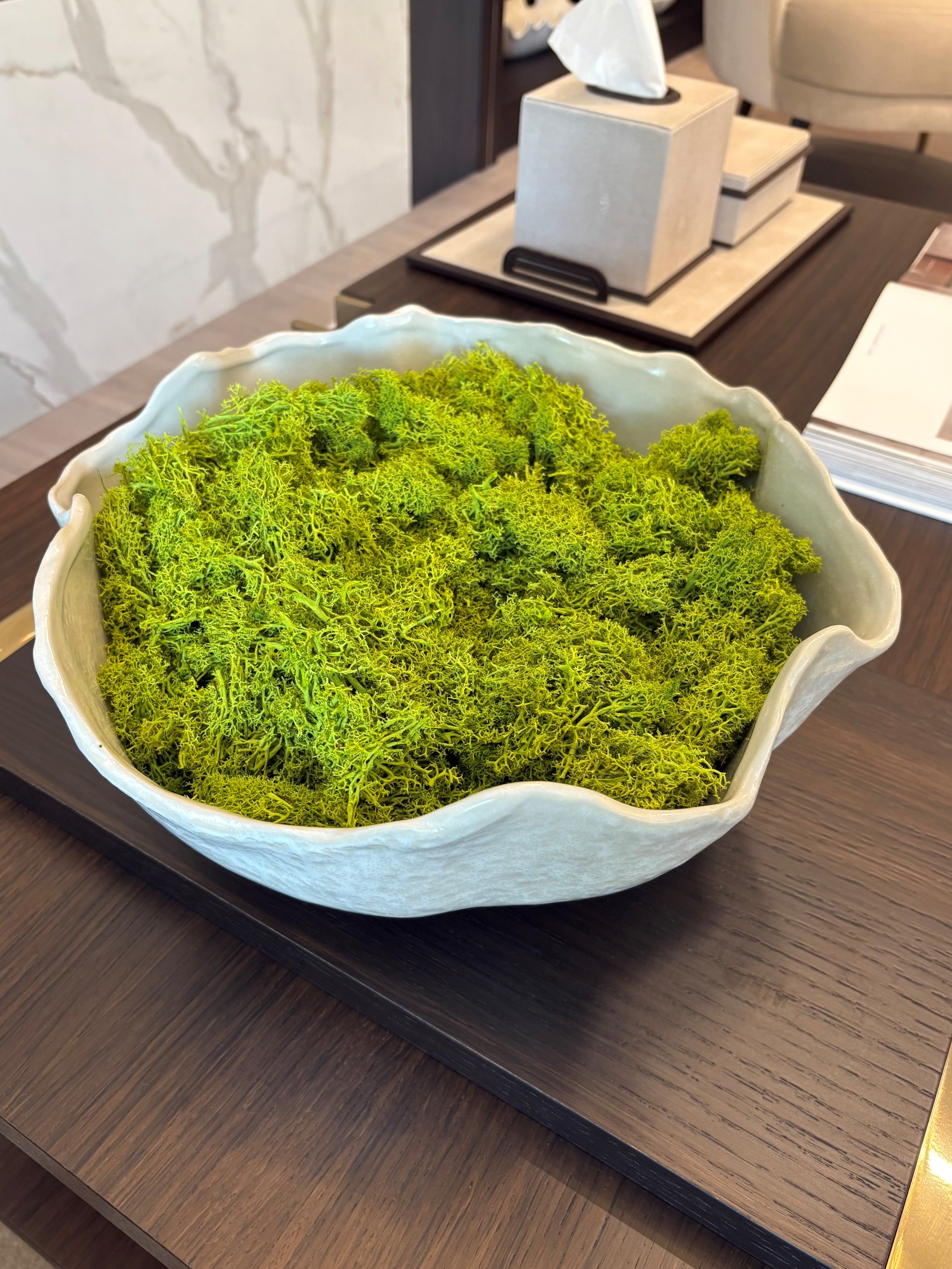 Large white wavy bowl