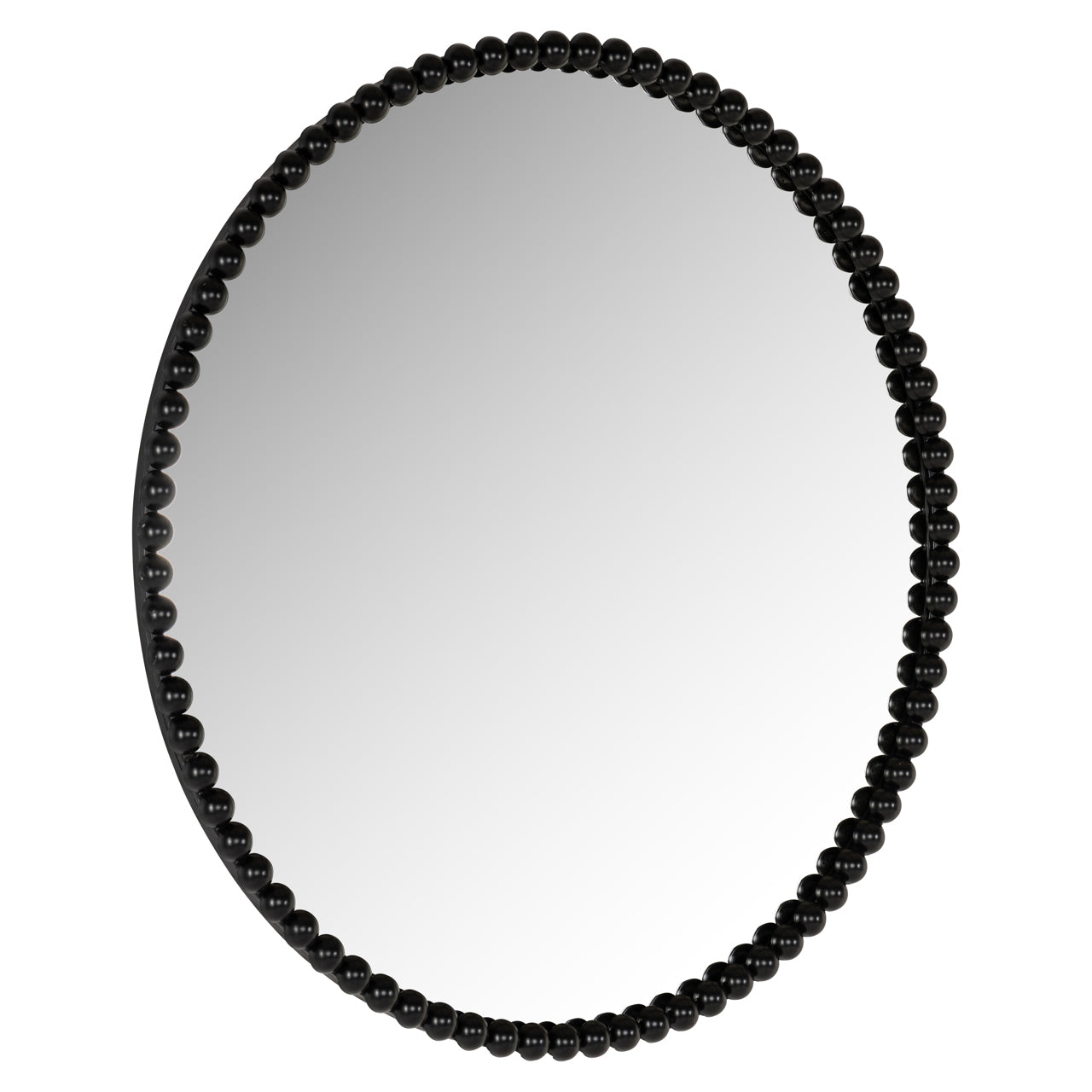 Black Round Beaded Mirror