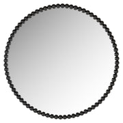 Black Round Beaded Mirror 