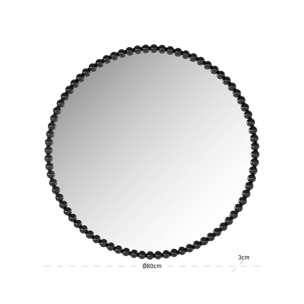 Black Round Beaded Wall  Mirror 