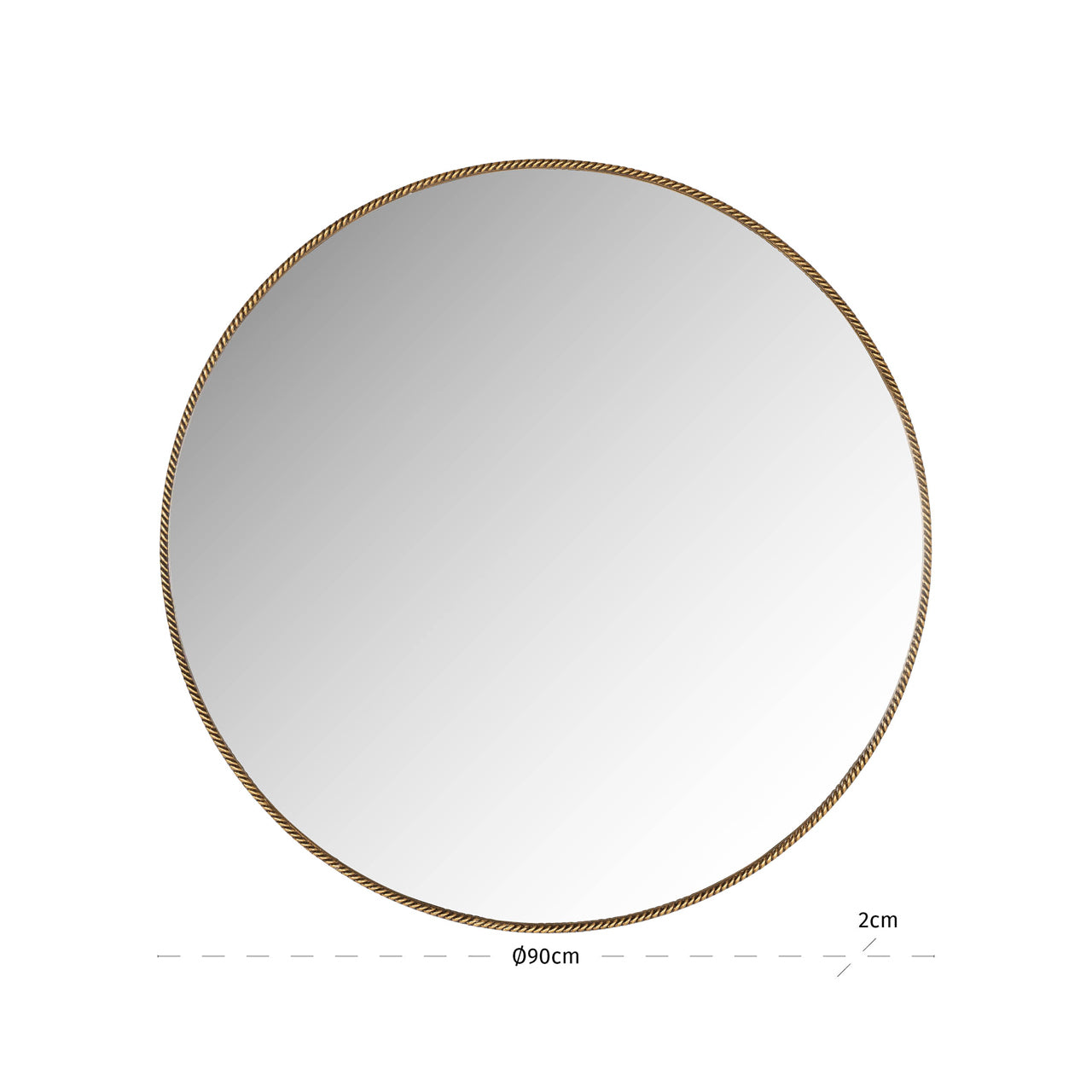 slim round Antique Gold Mirror