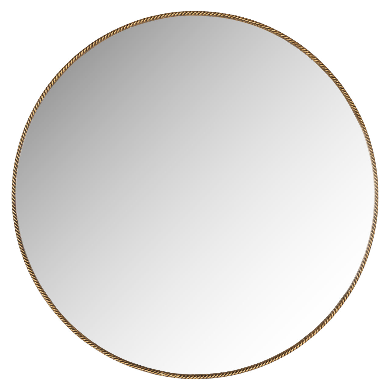 Slim round Antique Gold Mirror 