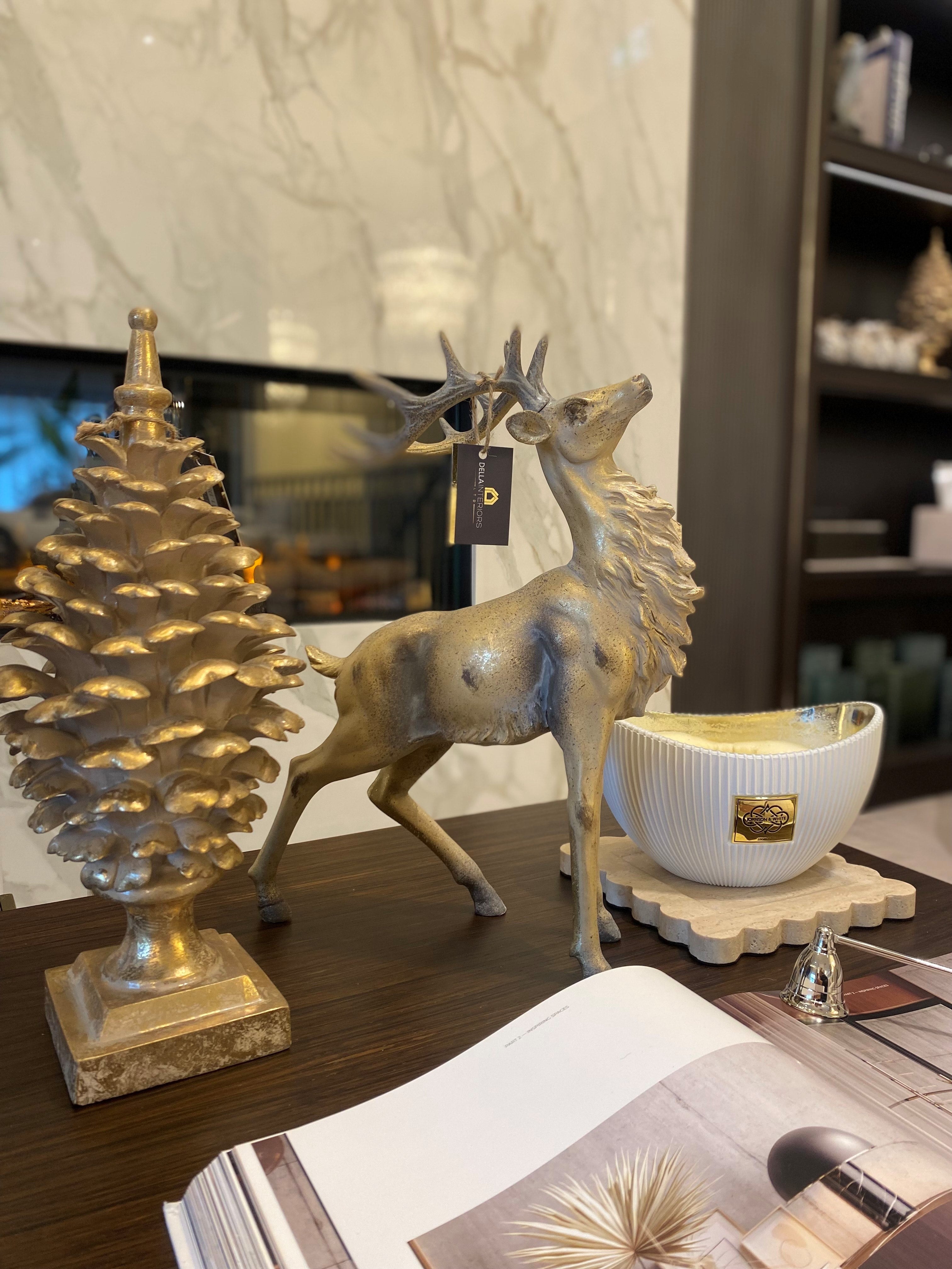 Luxury gold christmas decorative pine Christnas stag Lene  Bjerre