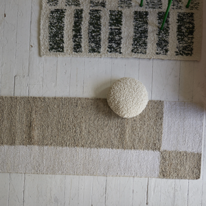 Long thin  hallway rug cream and taupe