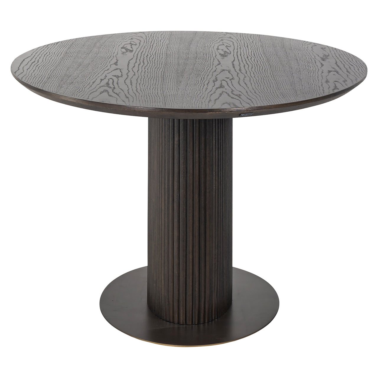 Luxury oval wooden dining table with textured base design