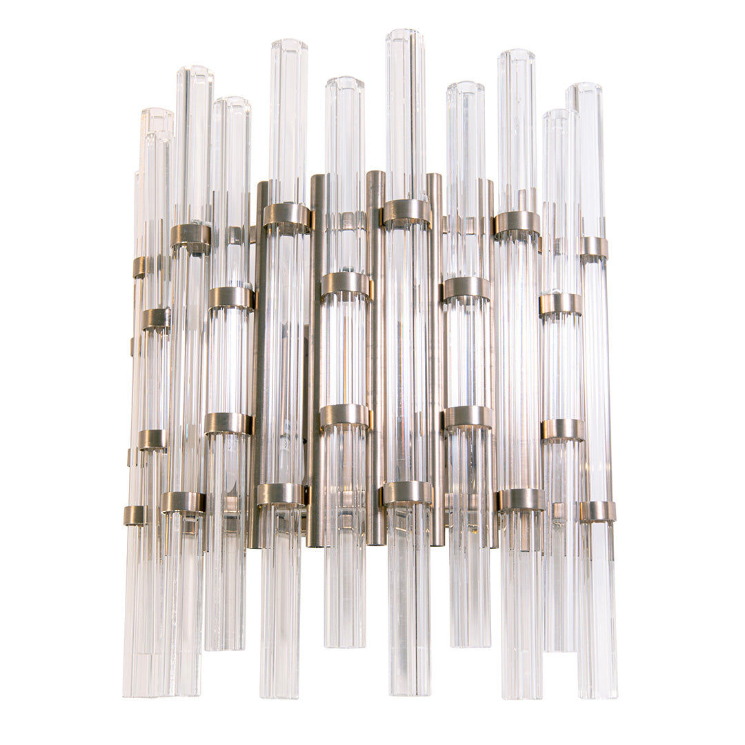 Macci wall lamp with vertical glass tubes and brushed bronze fittings, modern decorative wall light for contemporary interiors