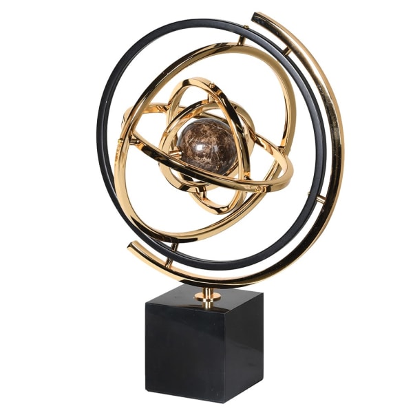 Marble and steel armillary sphere